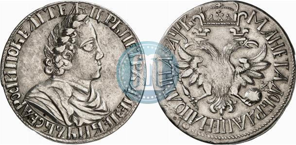 Фото Полтина 1702 года  "Без лент у венка"