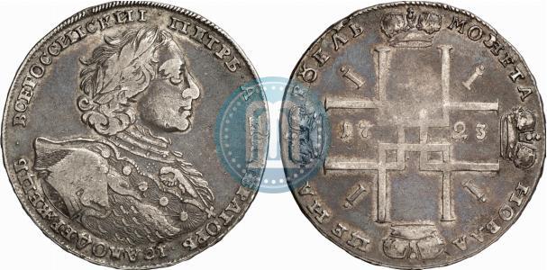 Фото 1 рубль 1723 года OK "Портрет в горностаевой мантии"