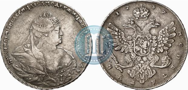 Фото 1 рубль 1737 года  "Московский тип"