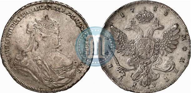 Фото 1 рубль 1738 года  "Петербургский тип"