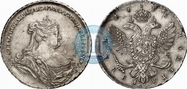 Picture 1 rouble 1738 year  "Petersburg type"