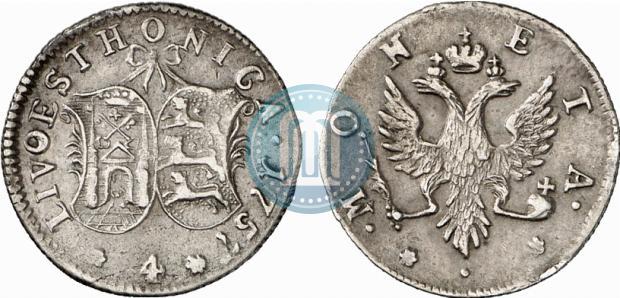 Фото 4 копейки 1757 года  "Ливонез"