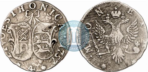 Фото 4 копейки 1757 года  "Ливонез"