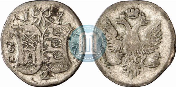 Фото 2 копейки 1757 года  "Ливонез"