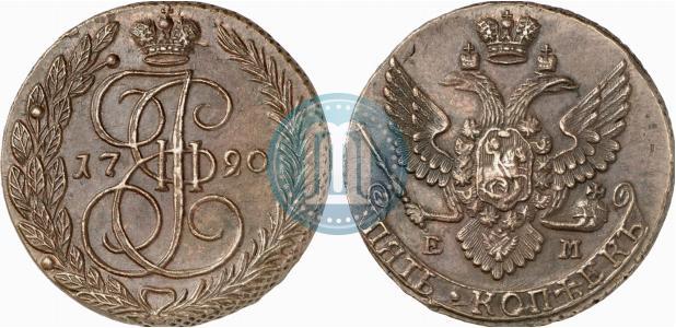 Фото 5 копеек 1790 года ЕМ 