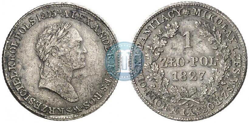 Picture 1 złoty 1827 year IB 