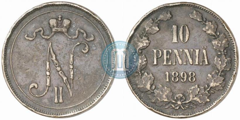 Фото 10 пенни 1898 года  