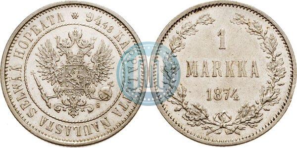 Picture 1 markka 1874 year S 