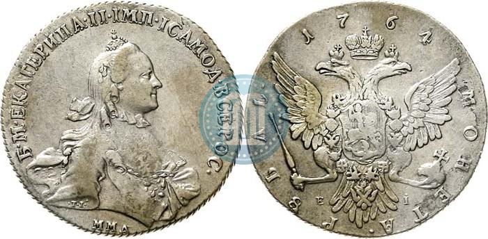 Фото 1 рубль 1764 года ММД-EI 