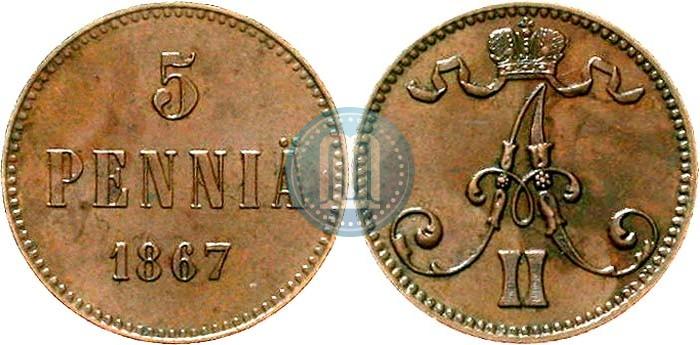 Фото 5 пенни 1867 года  