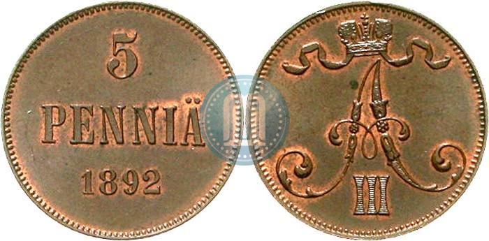 Фото 5 пенни 1892 года  