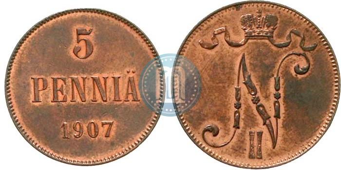 Фото 5 пенни 1907 года  