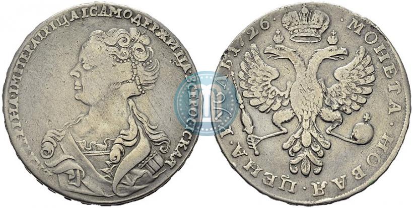 Picture 1 rouble 1726 year  "Moscow type, portrait turned to the left"