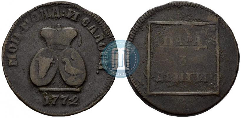 Фото Пара - 3 денги 1772 года  