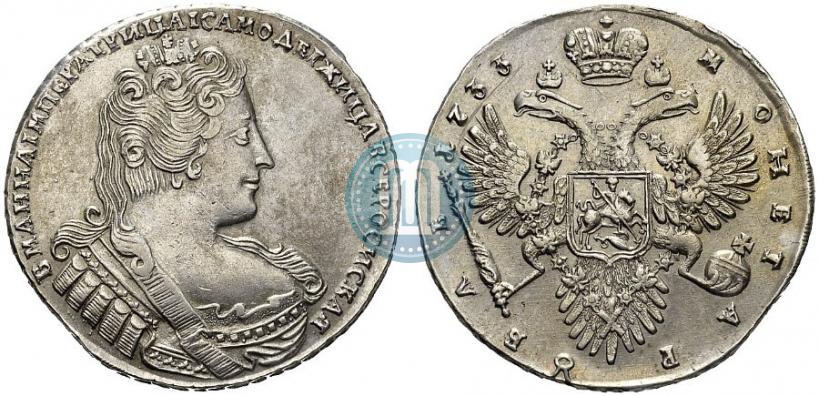 Фото 1 рубль 1733 года  