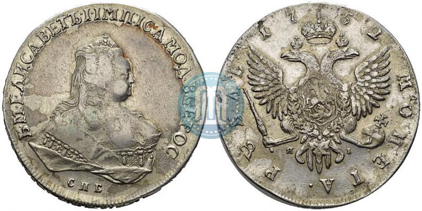 Picture 1 rouble 1752 year СПБ-ЯI 