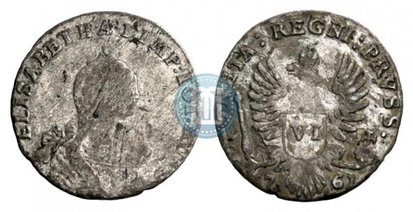 Picture 6 groszy 1761 year  