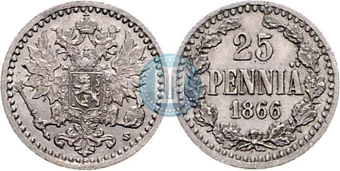 Picture 25 pennia 1866 year S 