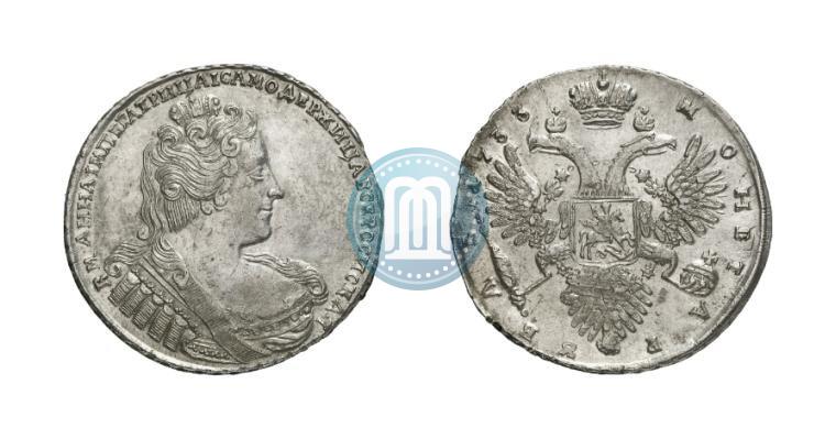 Фото 1 рубль 1733 года  