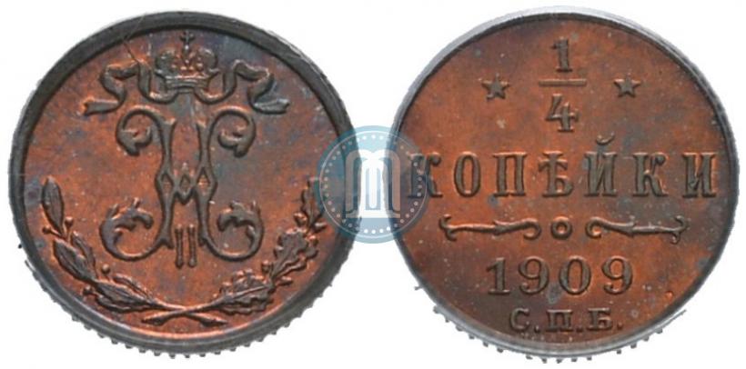 Picture 1/4 kopeck 1909 year СПБ 
