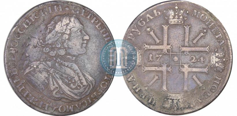 Picture 1 rouble 1724 year СПБ "Sun rouble, portrait in armour"