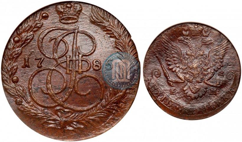 Фото 5 копеек 1785 года ЕМ 