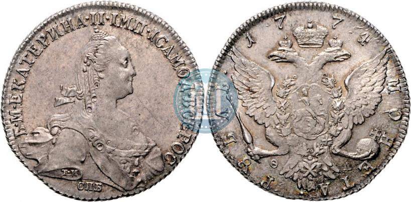 Picture 1 rouble 1774 year СПБ-ФЛ 