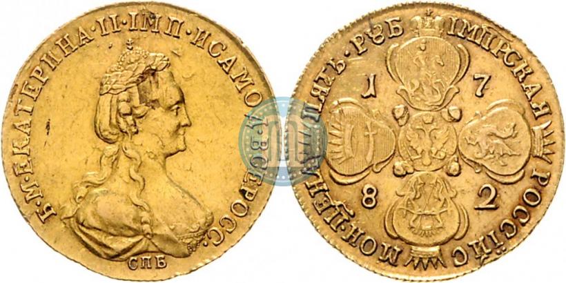 Picture 5 roubles 1782 year СПБ 
