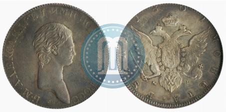 Picture 1 rouble 1801 year СПБ-AI "A portrait with a long neck. Pattern"