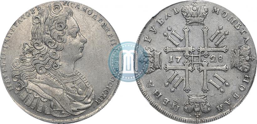 Picture 1 rouble 1728 year  "Type of 1727"