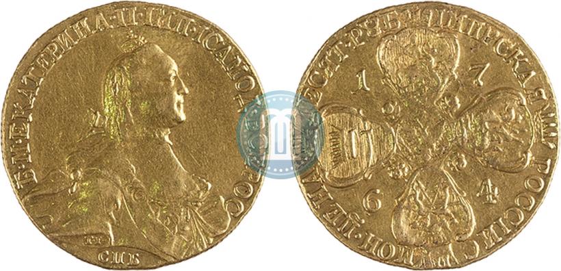 Picture 10 roubles 1764 year СПБ 
