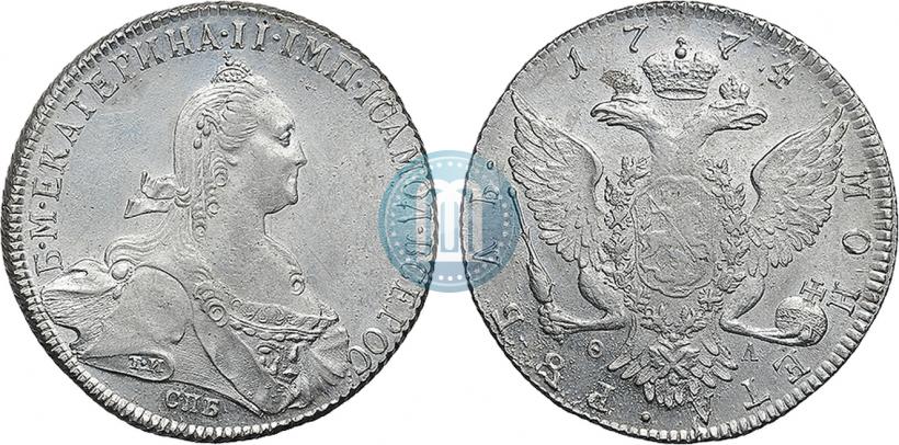Picture 1 rouble 1774 year СПБ-ФЛ 