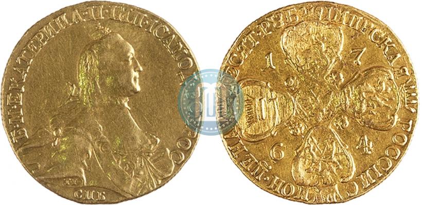 Picture 10 roubles 1764 year СПБ 