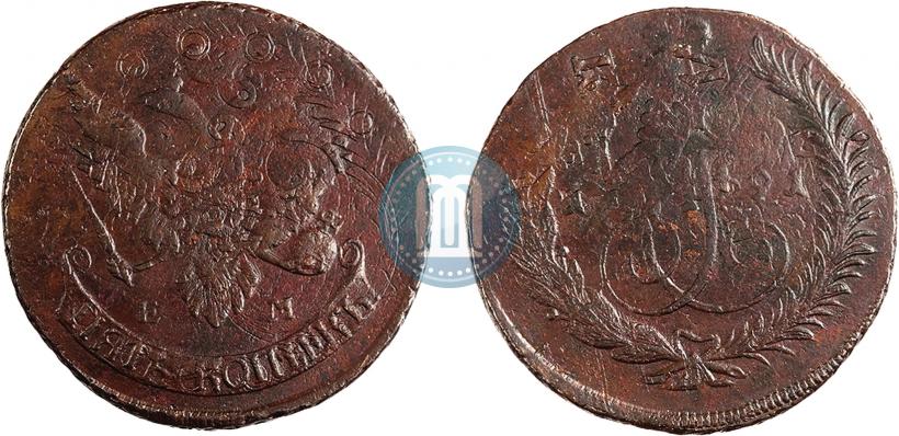 Фото 5 копеек 1791 года ЕМ "Павловский перечекан"
