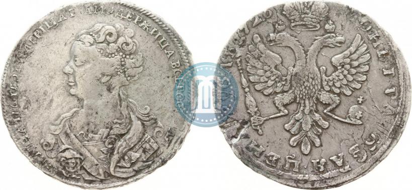 Фото 1 рубль 1726 года  "Московский тип, портрет влево"