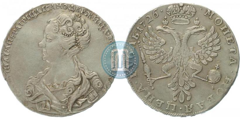 Picture 1 rouble 1726 year  "Moscow type, portrait turned to the left"