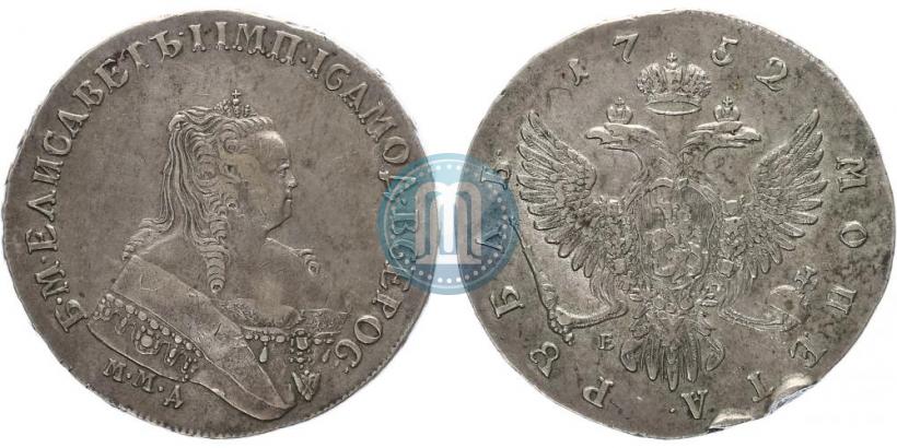Фото 1 рубль 1752 года ММД-Е 