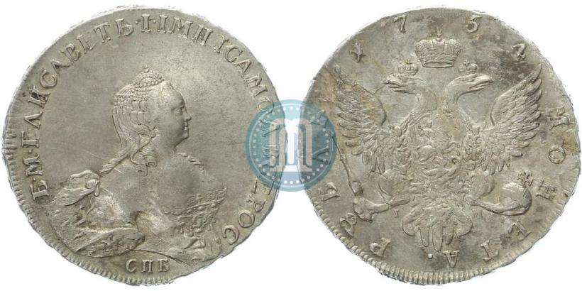 Picture 1 rouble 1754 year СПБ-IМ "Portrait by Benjamin Scott"