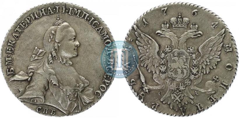 Picture 1 rouble 1764 year СПБ-СА 