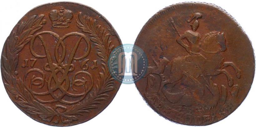 Picture 2 kopecks 1761 year  "Nominal under St. George"