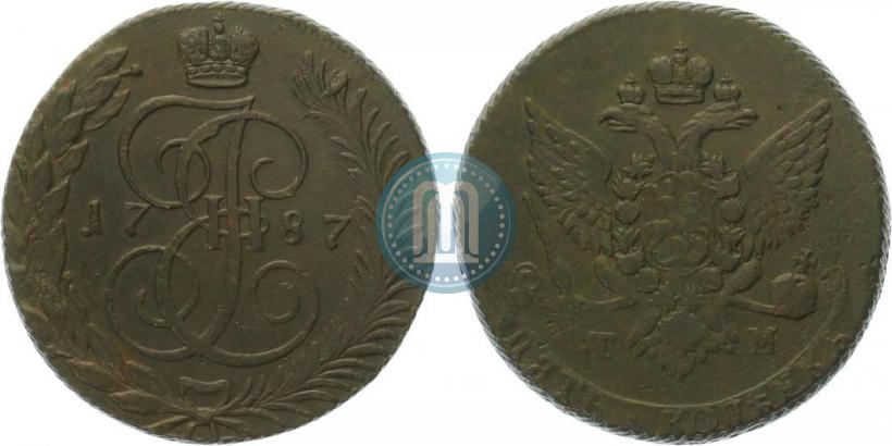 Picture 5 kopecks 1787 year ТМ 