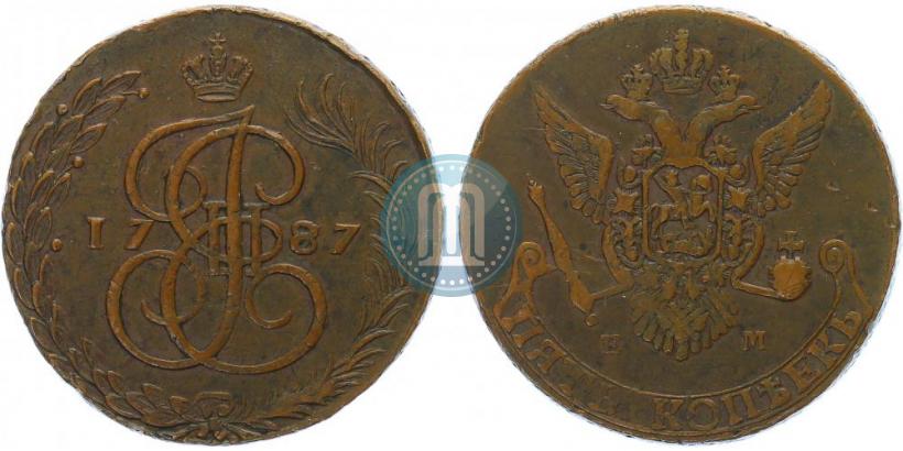 Фото 5 копеек 1787 года ЕМ 