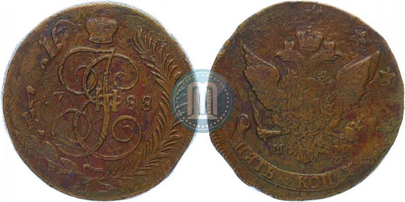 Фото 5 копеек 1788 года ММ 