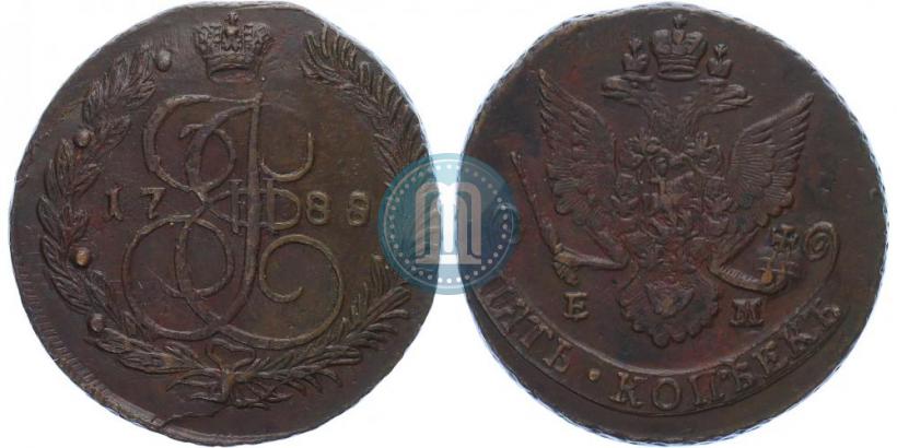 Фото 5 копеек 1788 года ЕМ 
