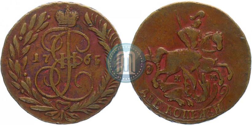 Фото 2 копейки 1765 года ММ 