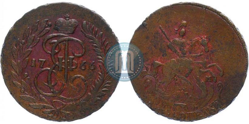 Фото 2 копейки 1766 года ММ 