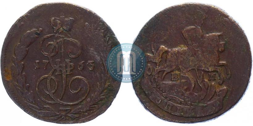 Picture 1 kopeck 1763 year ЕМ 