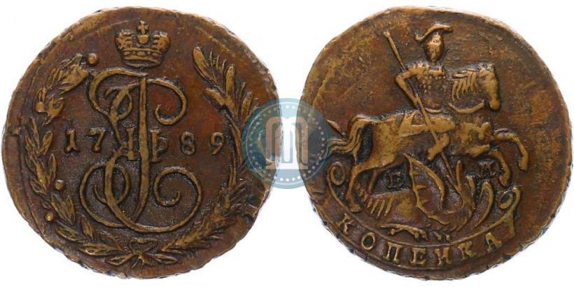 Picture 1 kopeck 1789 year ЕМ 
