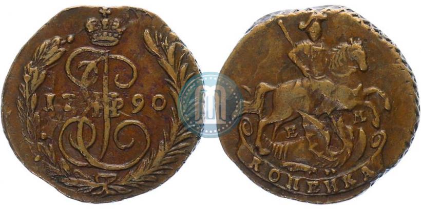 Picture 1 kopeck 1790 year ЕМ 
