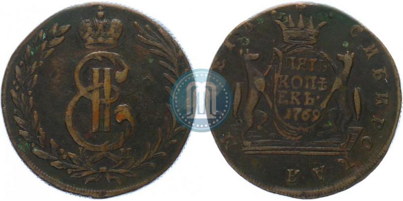 Picture 5 kopecks 1769 year КМ 